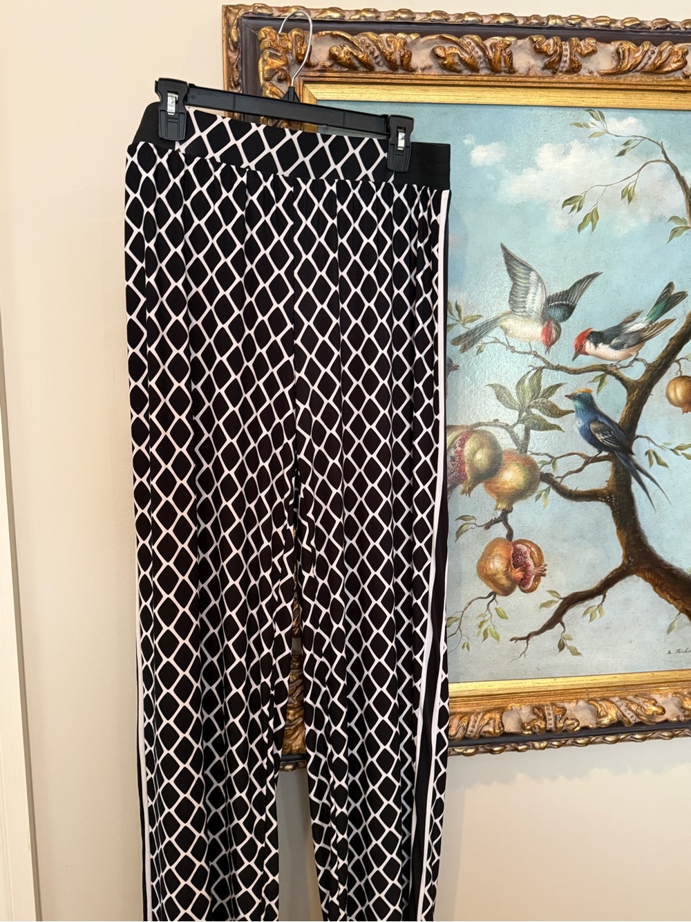 INC International Concepts Black & White Geometric Wide-Leg Pants